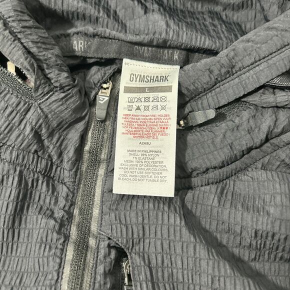 Gymshark Jacket Mens Large Black Speed Evolve Windbreaker Packs Away Hoodie - Picture 12 of 16